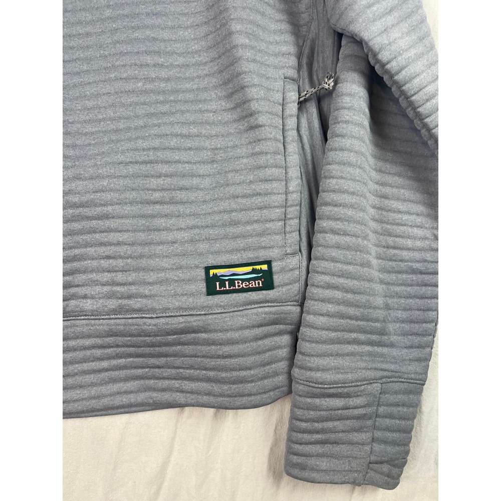 LL Bean Womens Gray Quilted Funnel Neck Pullover Sweatshirt 519210 Size S Reg - Picture 3 of 8